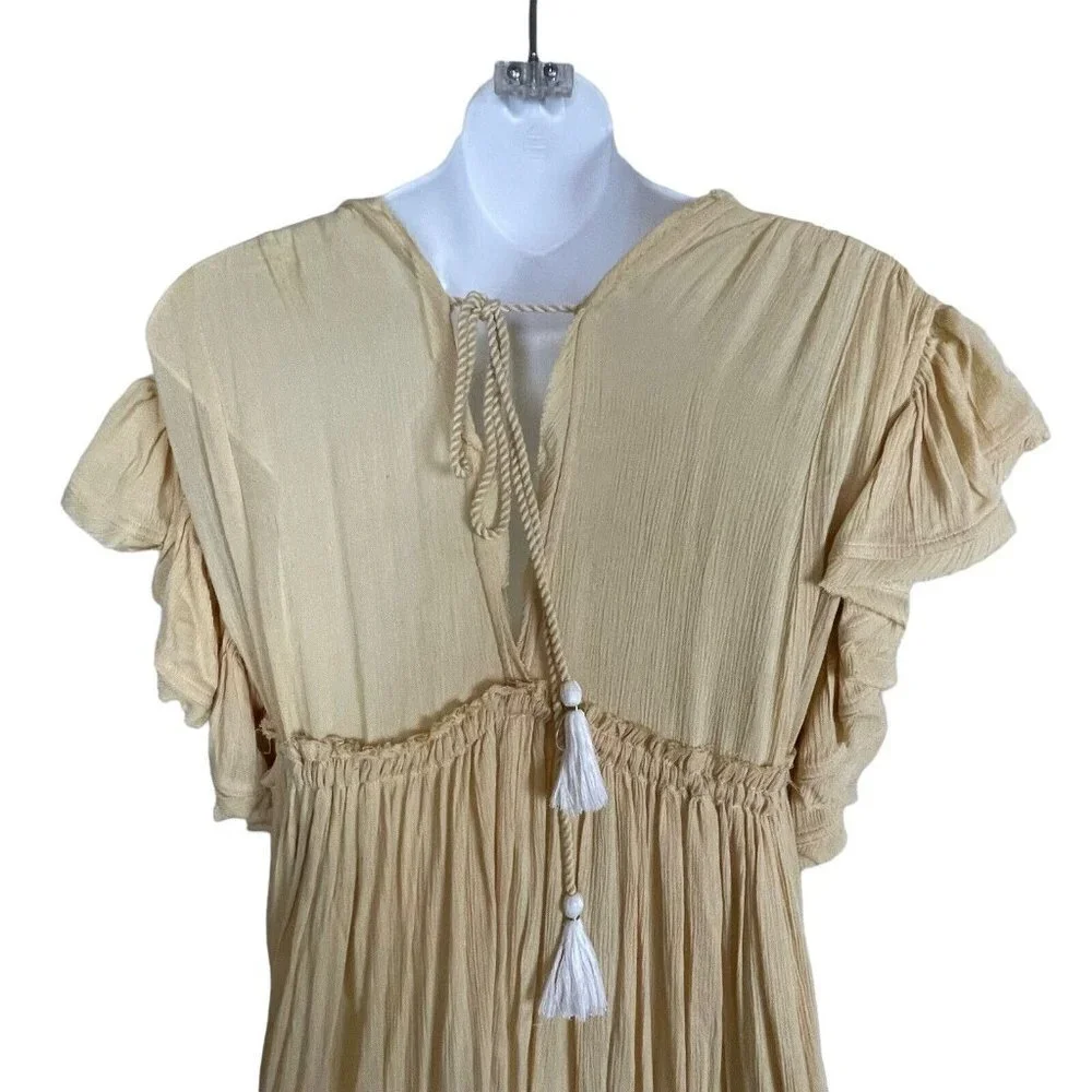 Free People Garbanzo Bean Bali Will Wait‎ For You Casual Boho Maxi Dress Sz XS